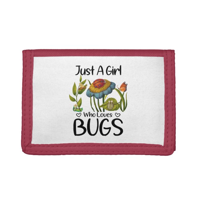 Just a girl who loves bugs trifold wallet (Front)