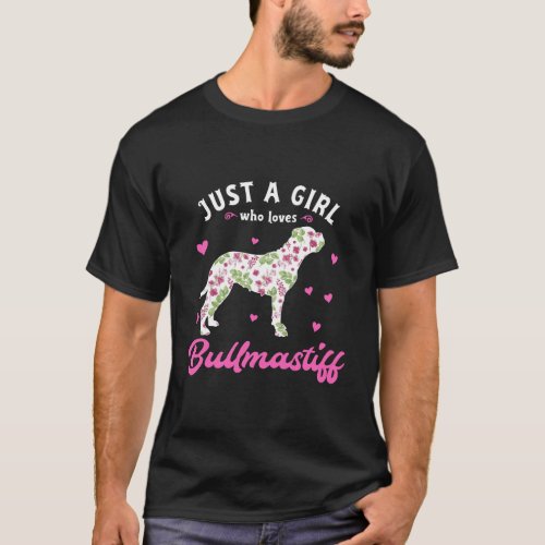 Just A Girl Who Loves Bullmastiff T_Shirt