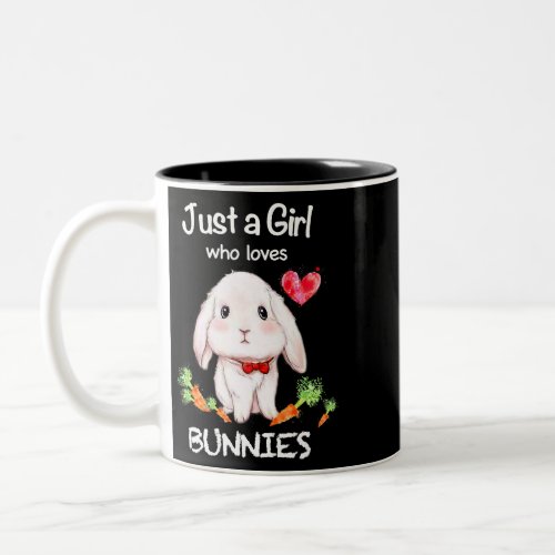 Just a Girl Who Loves Bunnies Bunnies Rabbit Lover Two_Tone Coffee Mug