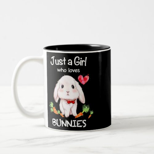 Just a Girl Who Loves Bunnies Bunnies Rabbit Lover Two_Tone Coffee Mug