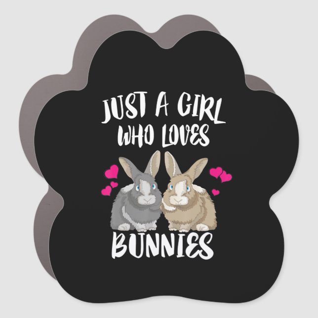 Just A Girl Who Loves Bunnies | Bunny Lover Car Magnet (Front)