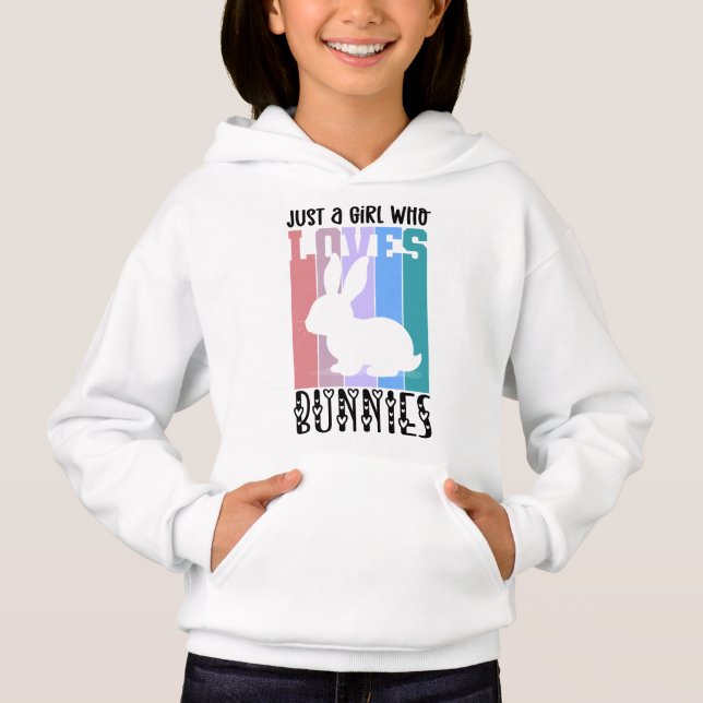 Just a Girl who loves Bunnies Easter Bunny Cute Hoodie (Front)