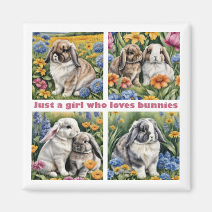 Just a girl who loves bunnies fridge magnet