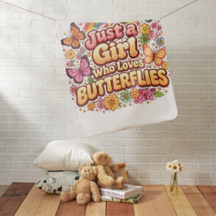 Just a Girl Who Loves Butterflies – Cute Floral  Baby Blanket
