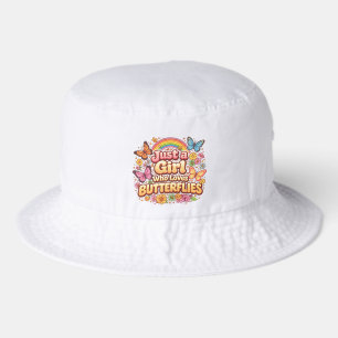 Just a Girl Who Loves Butterflies – Cute Floral Bucket Hat