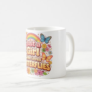 Just a Girl Who Loves Butterflies – Cute Floral Coffee Mug