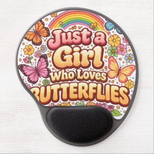 Just a Girl Who Loves Butterflies – Cute Floral  Gel Mouse Pad