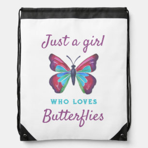 Just a girl who loves Butterflies Drawstring Bag