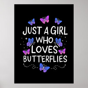 Just A Girl Who Loves Butterfly Poster