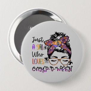 Just a Girl Who Loves Camp-o-ween   Halloween Camp Button