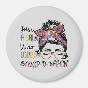 Just a Girl Who Loves Camp-o-ween – Halloween Camp Magnet