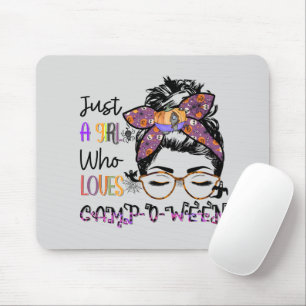 Just a Girl Who Loves Camp-o-ween Halloween Camp Mouse Pad