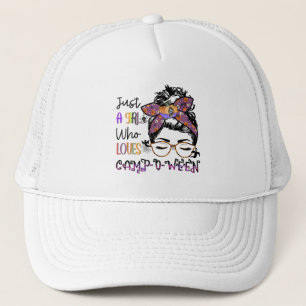 Just a Girl Who Loves Camp-o-ween – Halloween Camp Trucker Hat