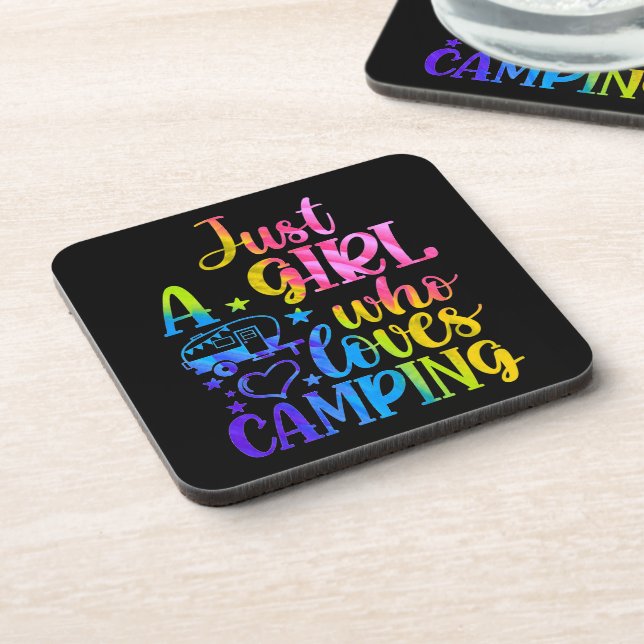 Just A Girl Who Loves Camping    Beverage Coaster (Left Side)