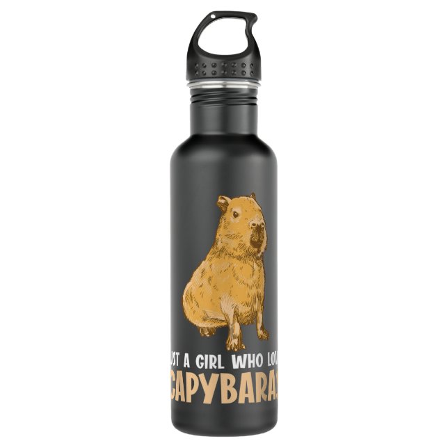just a girl who loves capybaras Capybara  Stainless Steel Water Bottle (Front)