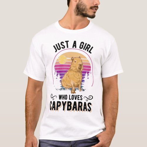 Just A Girl Who Loves Capybaras Capybara T_Shirt