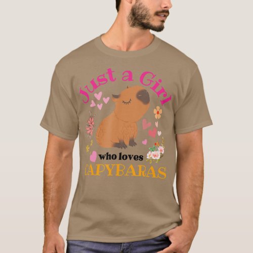Just a Girl Who Loves Capybaras for Girls Capybara T_Shirt