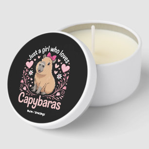 Just a Girl Who Loves Capybaras Funny Cute Gift Mini Candle Favors