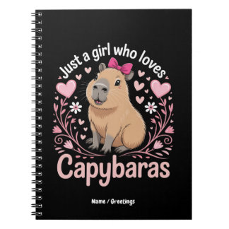 Just a Girl Who Loves Capybaras Funny Cute Gift Notebook