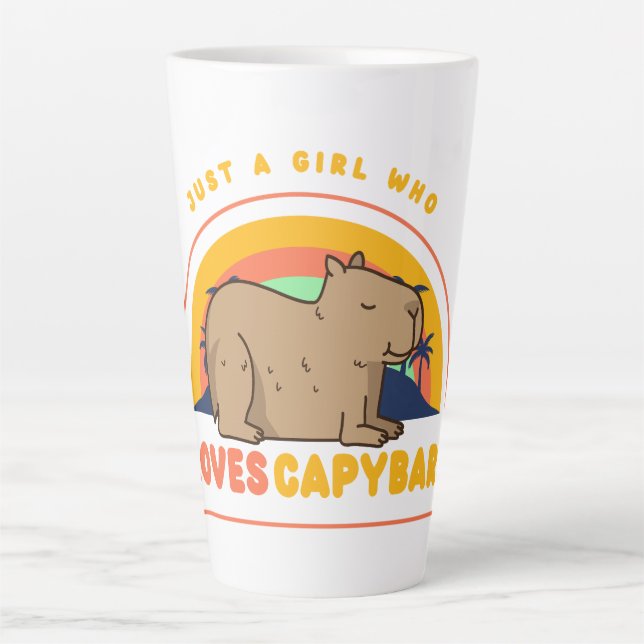 Just a Girl Who Loves Capybaras Latte Mug (Front)