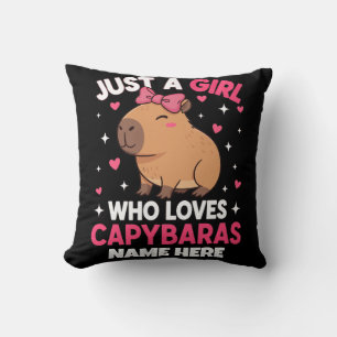 Just a Girl Who Loves Capybaras Throw Pillow