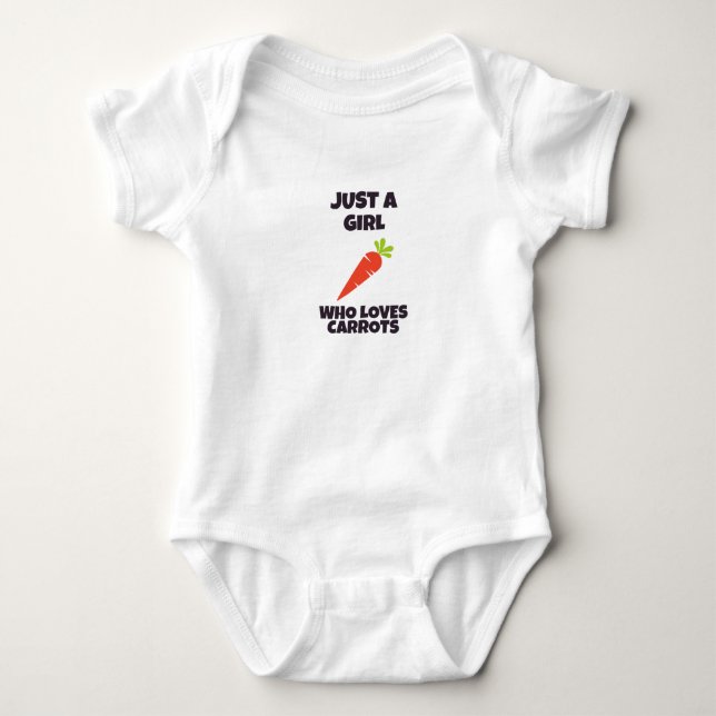 Just a girl who loves carrots baby bodysuit (Front)