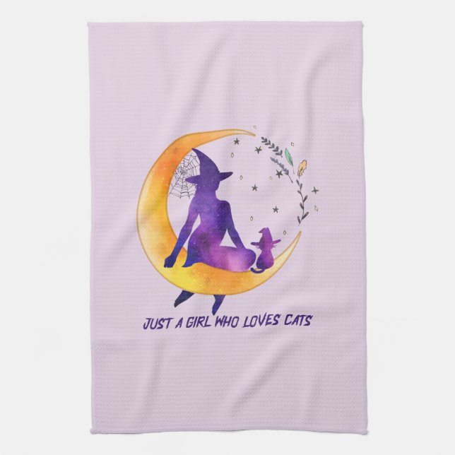 Just A Girl Who Loves Cat Kitchen Towel (Vertical)