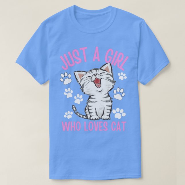 Just a Girl Who Loves Cat T-Shirt (Design Front)