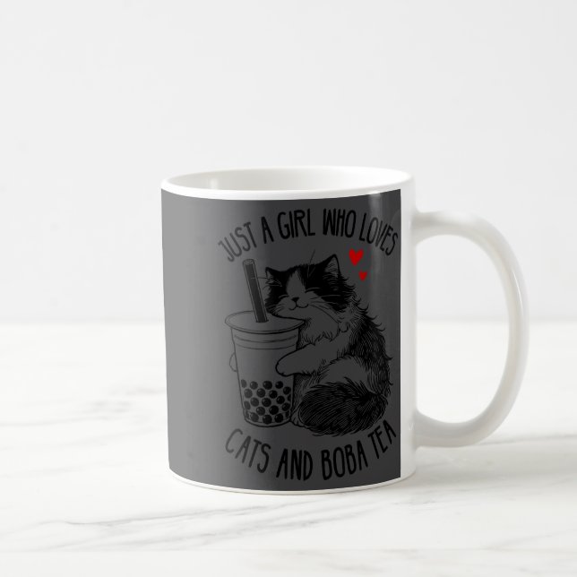 Just A Girl Who Loves Cats And Boba Tea Ragdoll Ca Coffee Mug (Right)