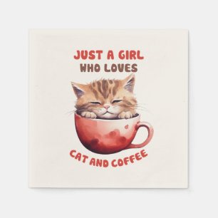 Just a Girl Who Loves Cats and Coffee (2) Napkins