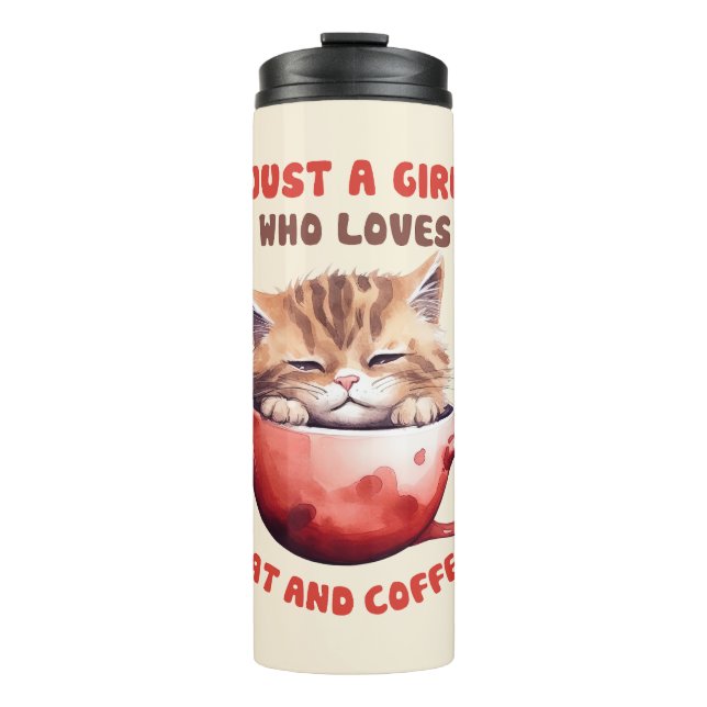 Just a Girl Who Loves Cats and Coffee (2) Thermal Tumbler (Front)