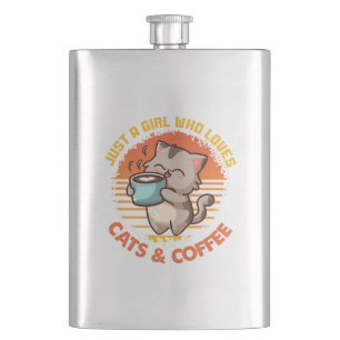 Just A Girl Who Loves Cats & Coffee Flask
