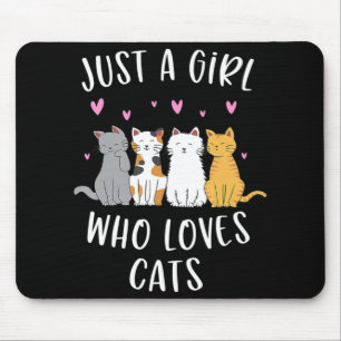 Just A Girl Who Loves Cats Cute Cat Lover Mouse Pad