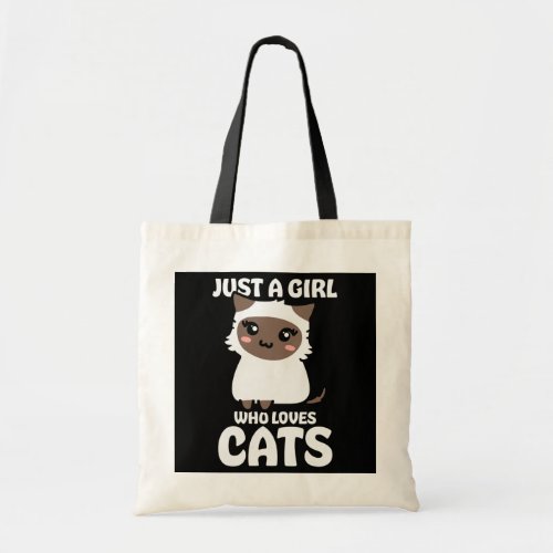 Just A Girl Who Loves Cats Cute Cat Lover  Tote Bag