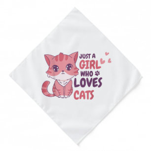 Just A Girl Who Loves Cats Cute Cat Shirt Gifts Bandana