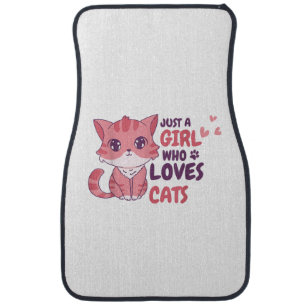 Just A Girl Who Loves Cats Cute Cat Shirt Gifts Car Floor Mat