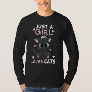 Just A Girl Who Loves Cats Cute Kitten Cat T-Shirt