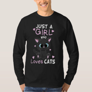 Just A Girl Who Loves Cats Cute Kitten Cat T-Shirt