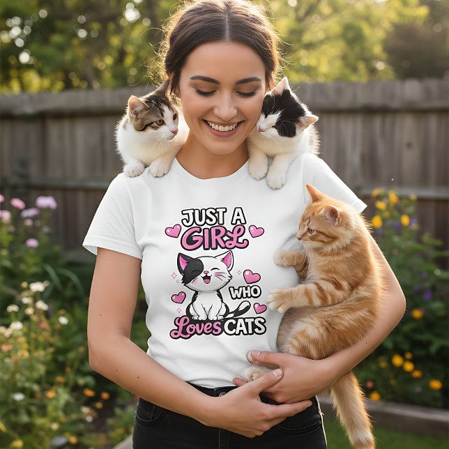 Just A Girl Who Loves Cats Cute Kitten T-Shirt (Creator Uploaded)
