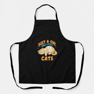 Just A Girl Who Loves Cats Cute Kitty Lover Kid To Apron