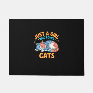 Just A Girl Who Loves Cats Cute Kitty Lover Kid To Doormat