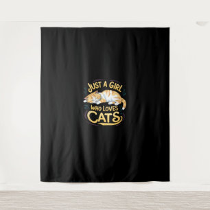 Just A Girl Who Loves Cats Cute Kitty Lover Kid To Tapestry