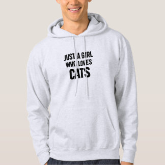 Just a Girl Who Loves Cats – Cute Minimal Cat Love Hoodie