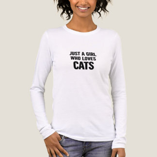 Just a Girl Who Loves Cats – Cute Minimal Cat Love Tri-Blend Shirt