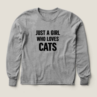 Just a Girl Who Loves Cats – Cute Minimal Cat Love Tri-Blend Shirts