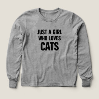 Just a Girl Who Loves Cats – Cute Minimal Cat Love Tri-Blend Shirts