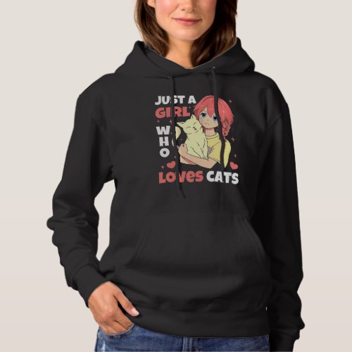 Just A Girl Who Loves Cats Cute Neko  Outfit  App Hoodie
