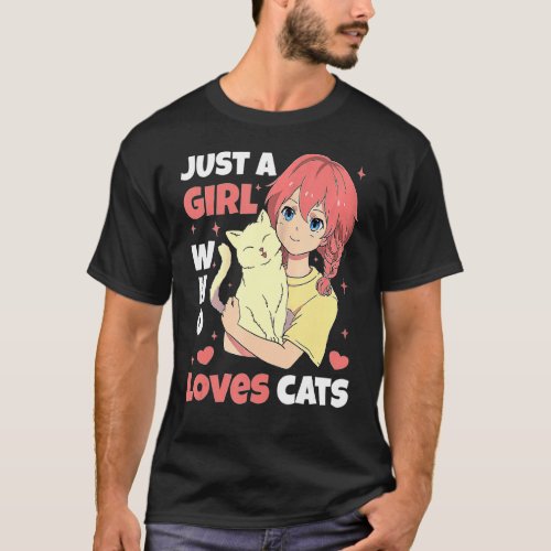 Just A Girl Who Loves Cats Cute Neko  Outfit  App T_Shirt