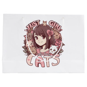 just a girl who loves cats large gift bag