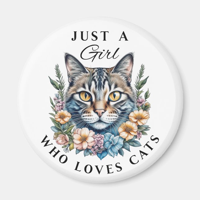Just a Girl Who Loves Cats  Magnet (Front)